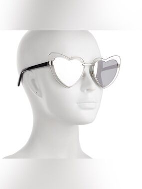 Saint Laurent LouLou Mirror Metal Heart Sunglasses